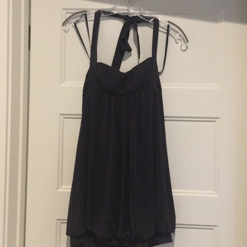 BCBG navy short halter dress